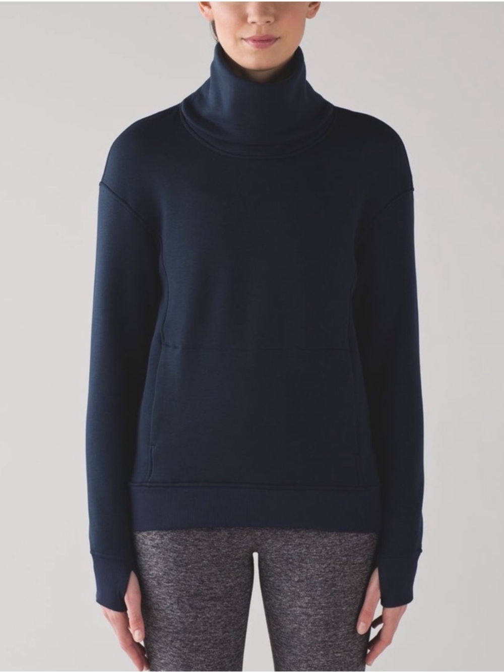 Lululemon Kick The Cold Funnel Neck Navy Size 6